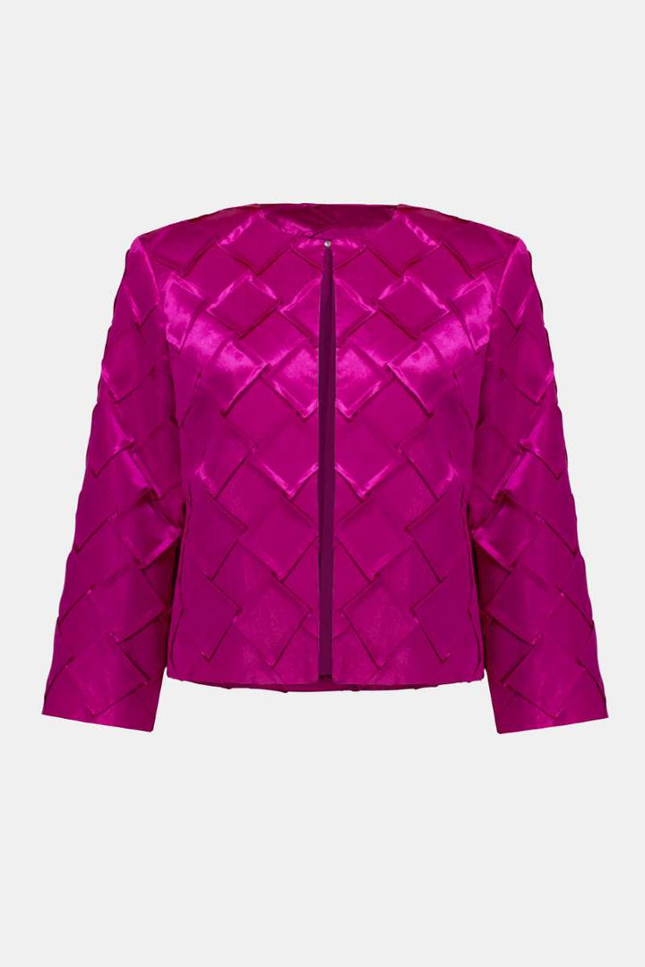 Textured Satin Collarless Jacket in Cosmos 253997 by Joseph Ribkoff