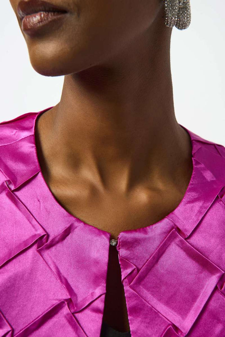 Textured Satin Collarless Jacket in Cosmos 253997 by Joseph Ribkoff