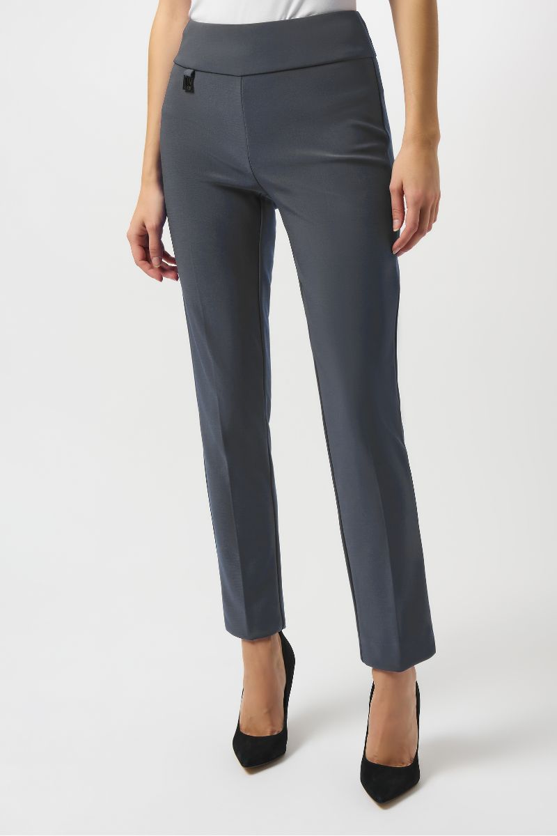 the wonder pant classic slim fit by joseph ribkoff in slate pants only front view