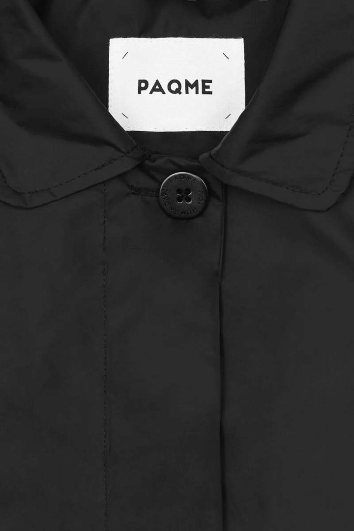 PAQME Trench Recycled Womens Raincoat 204B in Black in Black, size S
