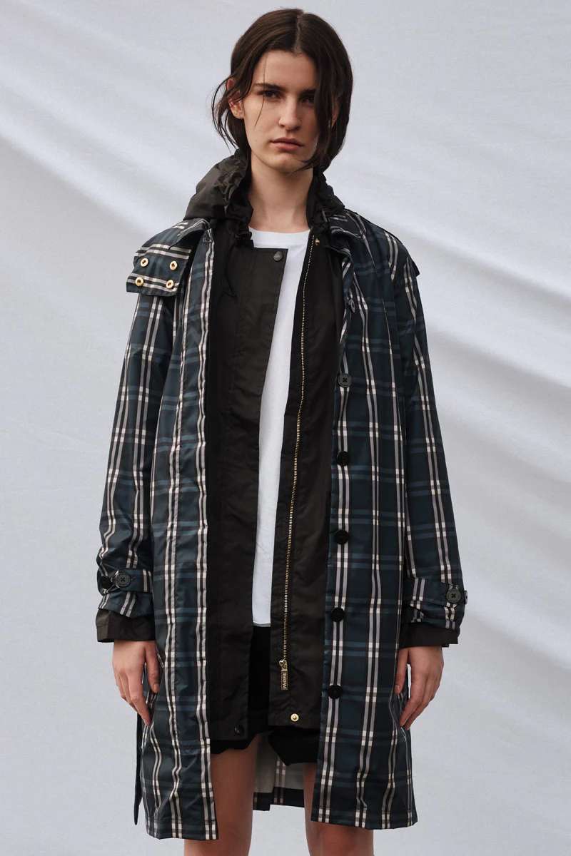 Trench Recycled Womens Raincoat 204C in Check
