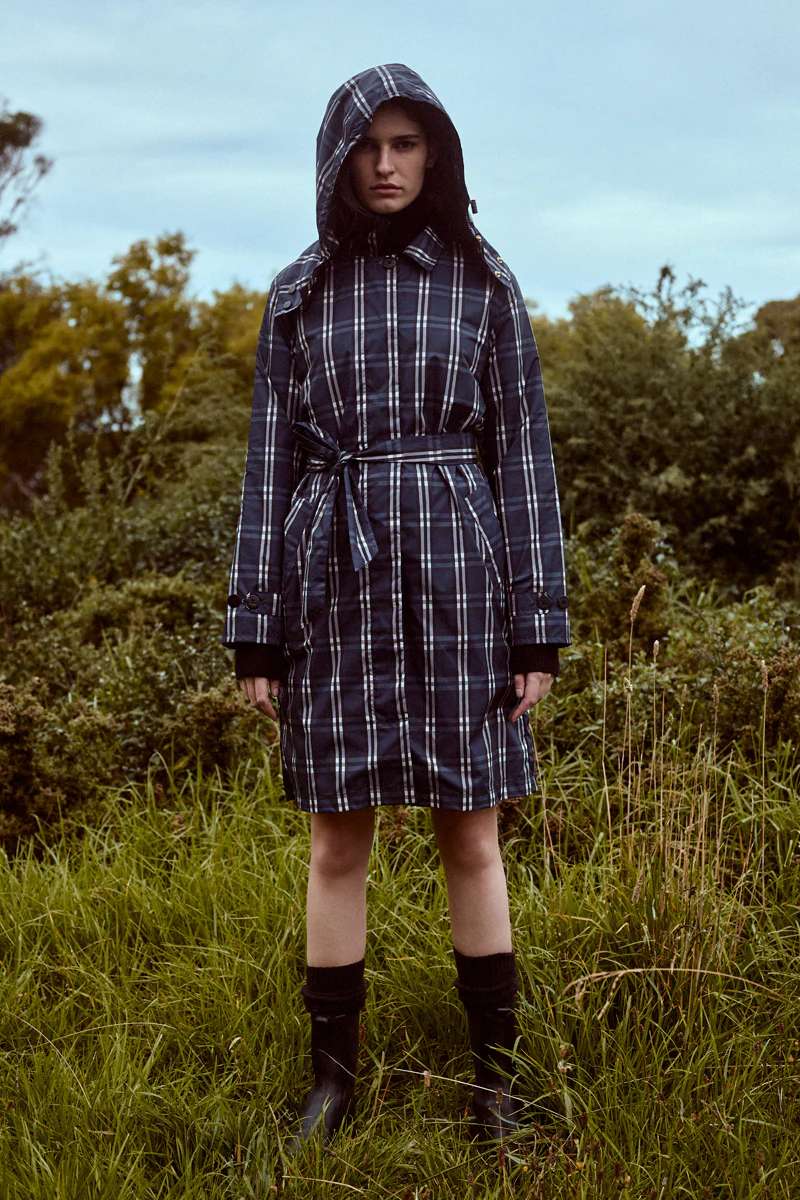 Trench Recycled Womens Raincoat 204C in Check