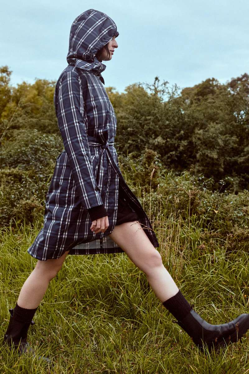 Trench Recycled Womens Raincoat 204C in Check