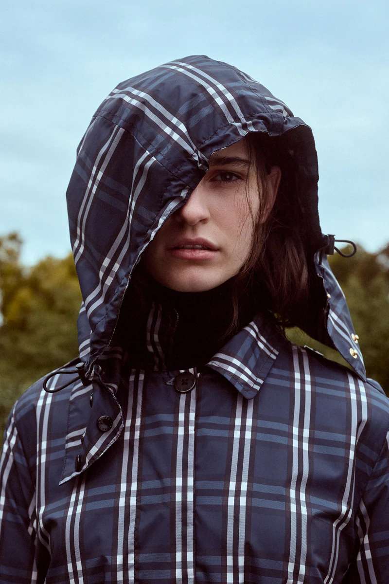 Trench Recycled Womens Raincoat 204C in Check