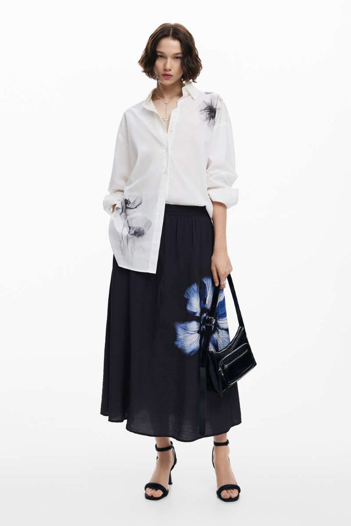 Women Woven Shirt Cam Osaka Long Sleeve in White 24WWCW08 by Desigual