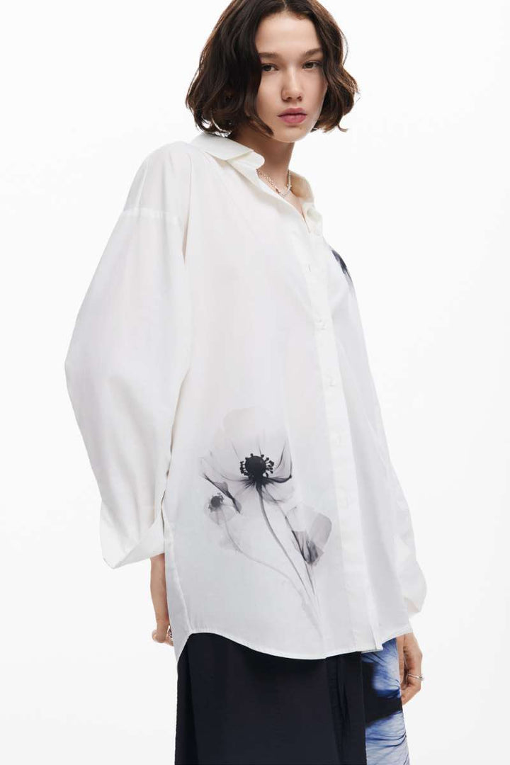 Women Woven Shirt Cam Osaka Long Sleeve in White 24WWCW08 by Desigual
