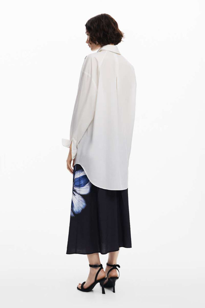 Women Woven Shirt Cam Osaka Long Sleeve in White 24WWCW08 by Desigual