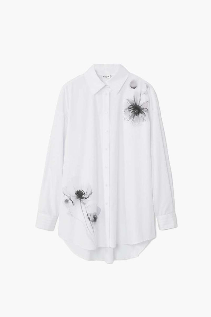 Women Woven Shirt Cam Osaka Long Sleeve in White 24WWCW08 by Desigual