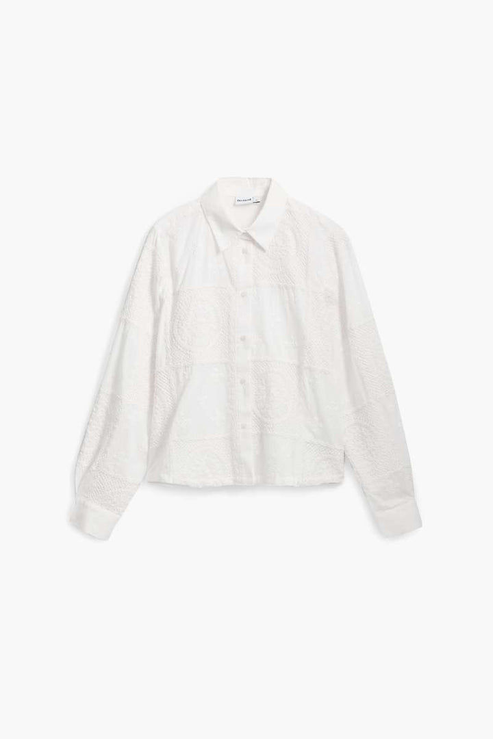 Women Woven Shirt Cam Sendai Long Sleeve in White 24WWCW31 by Desigual