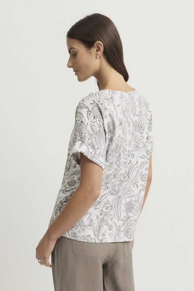 Yarra Trail Delicacy Tee YTWN3090 in Delicacy Print, back view on model