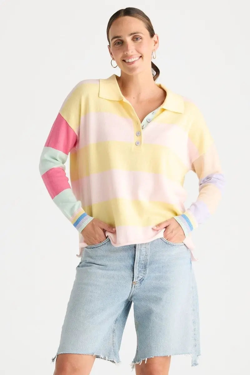 Summer Rugby Top in Banana by Zaket & Plover – ZP8810