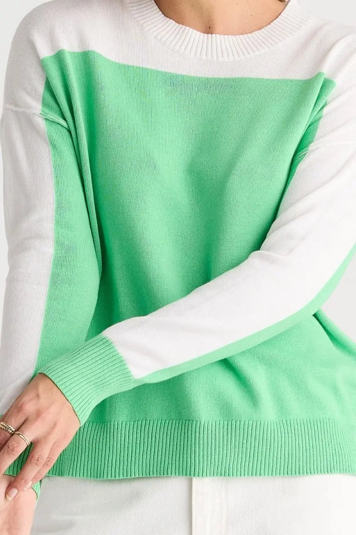 Woman wearing Hurry Up Knit in Jelly Mint by Zaket & Plover style ZP8811
