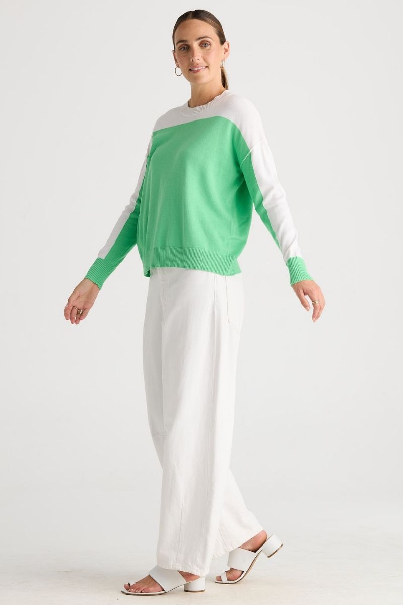 Detail of Hurry Up Knit in Jelly Mint by Zaket & Plover style ZP8811