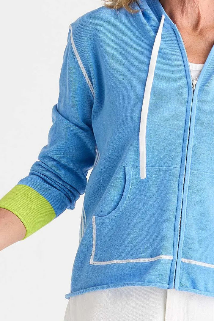 Zaket and Plover Sports Hoodie Cornflower knit texture and hood detail ZP8816