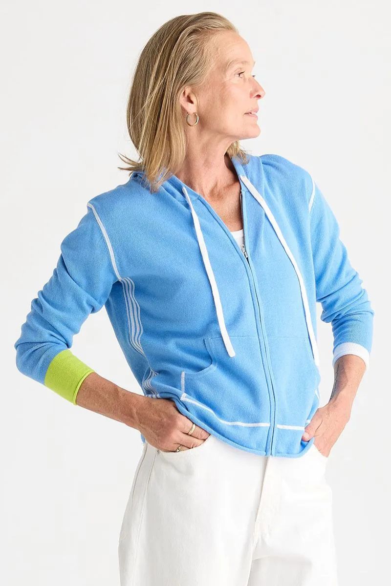 Zaket and Plover Sports Hoodie Cornflower side view showing silhouette ZP8816