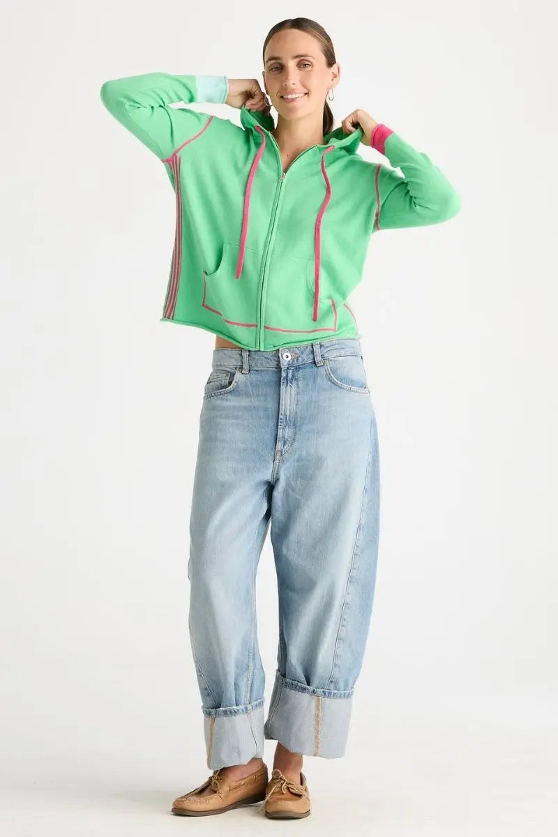 Woman wearing Sports Hoodie in Jelly Mint by Zaket & Plover style ZP8816