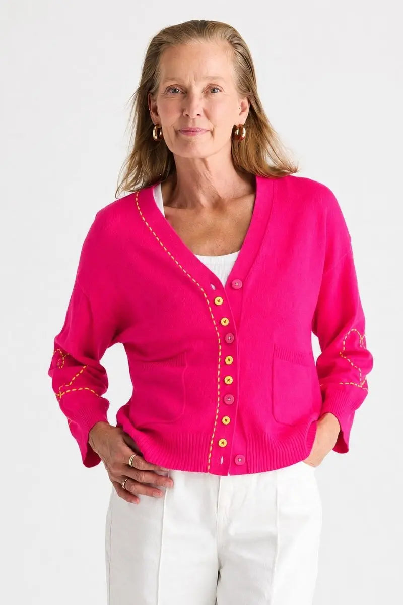 Sweet Heart Cardi in Pop Pink by Zaket & Plover – ZP8821
