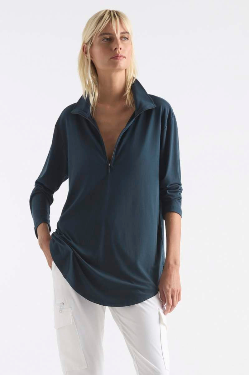 Mela Purdie Zip Front Sweater in Midnight F01 8319 | Weekends
