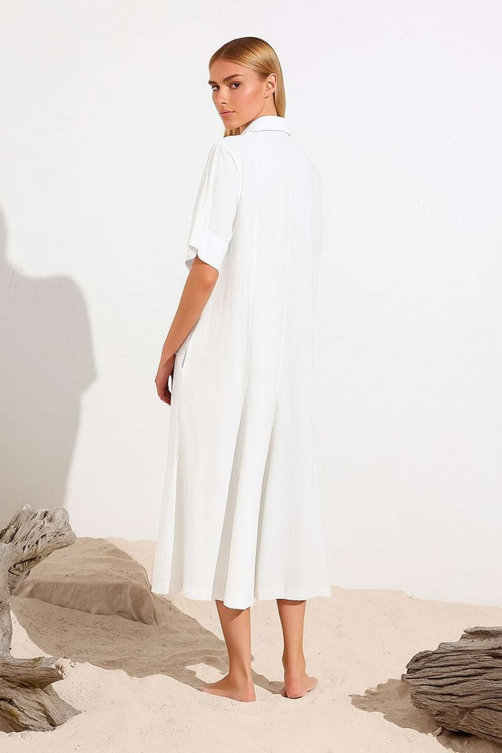 Zip Trunk Dress in White F65 3348 by Mela Purdie in 8