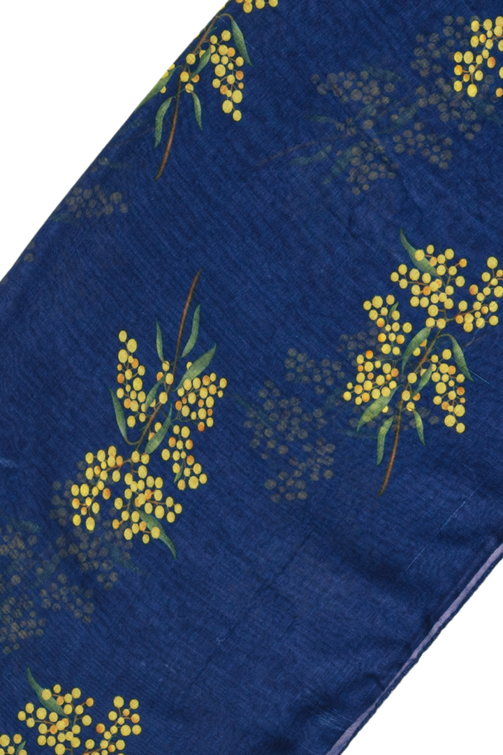 Navy Golden Wattle Scarf AGCS1016 by Australiana Gifts Co