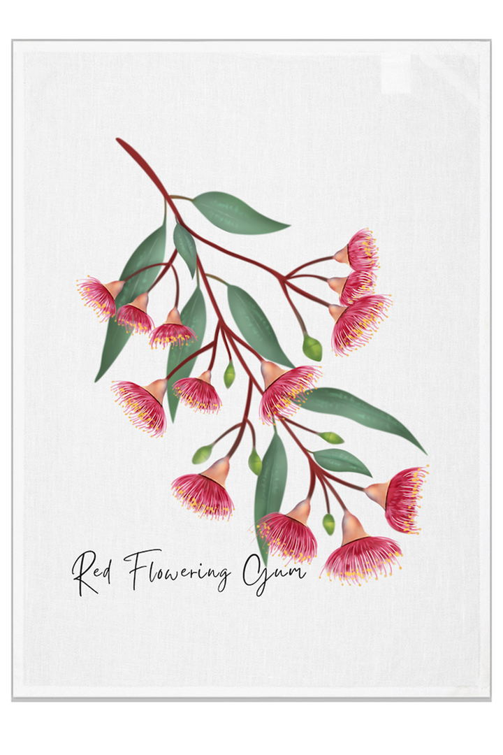 Red Flowering Gum Tea Towel AGCT1008 by Australian Gifts Co