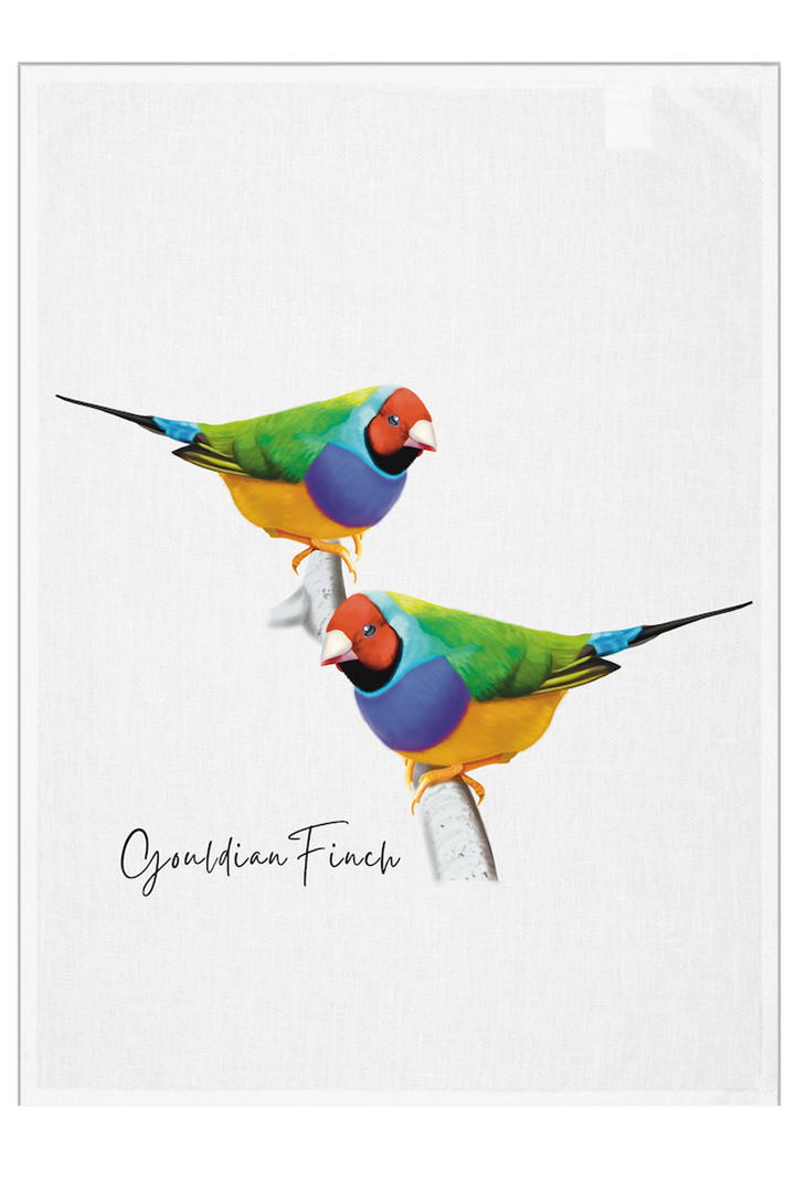 Gouldian Finch Tea Towel by Australiana Gifts Co AGCT1015