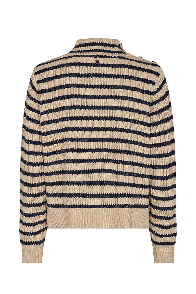 Lin Stripe Knit in Salute Navy 136670MR1 by Mos Mosh