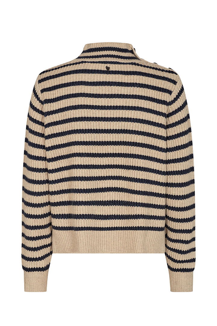 Lin Stripe Knit in Salute Navy 136670MR1 by Mos Mosh