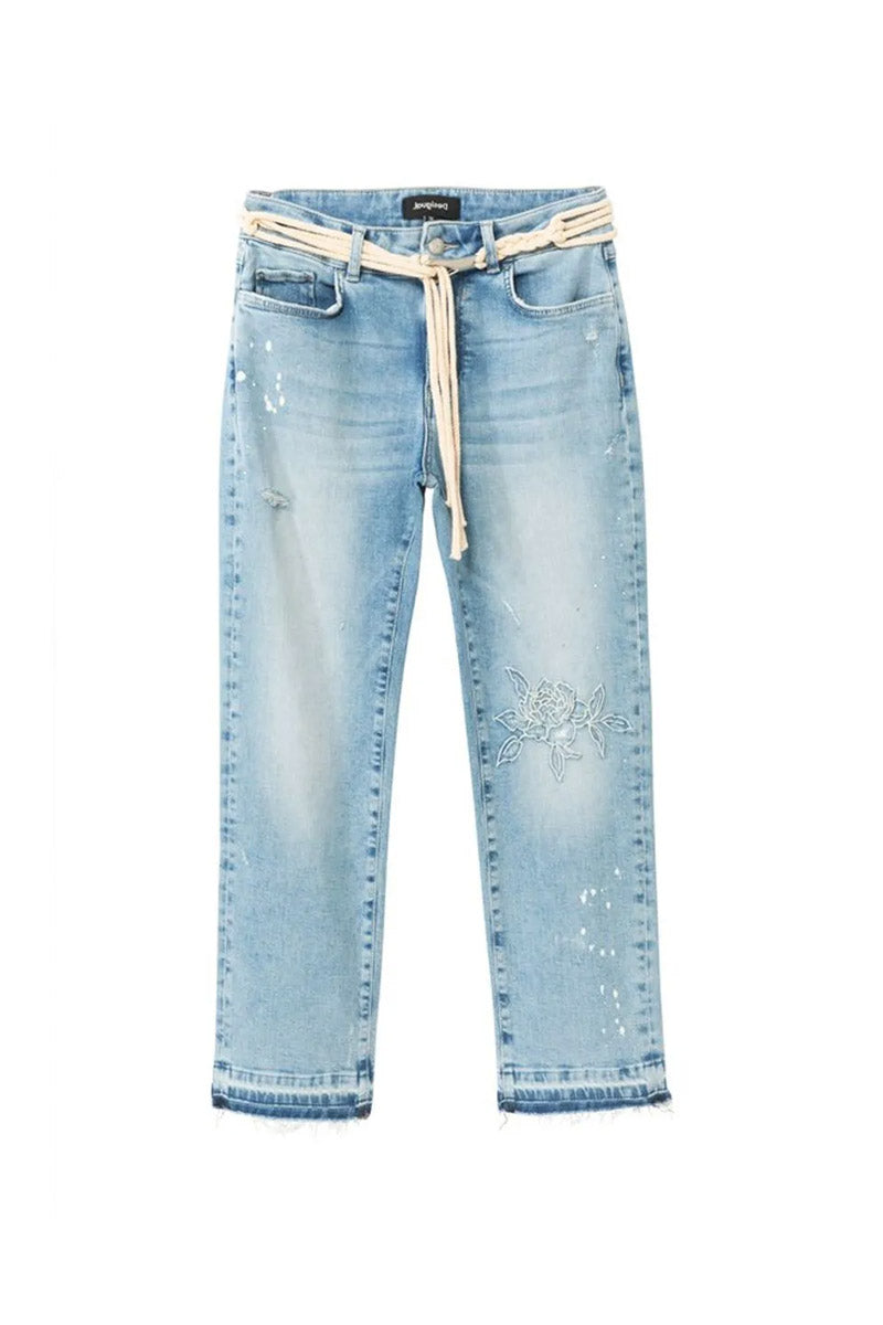 Desigual-Women's-Jean-Ankle-Pants-Blue-21SWDD46-Front View_1200px