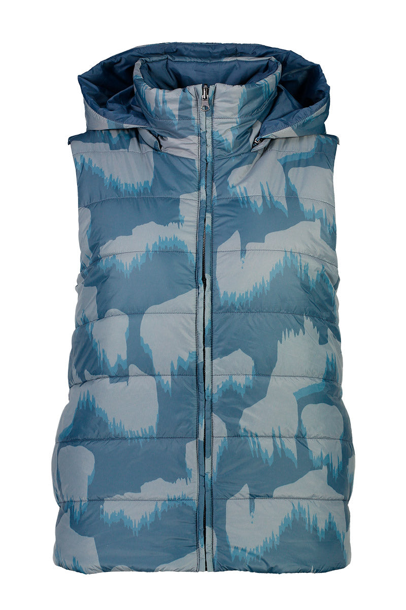 Flip Side Puffer Vest in Stratus Atlantic & Persimmon by Foil