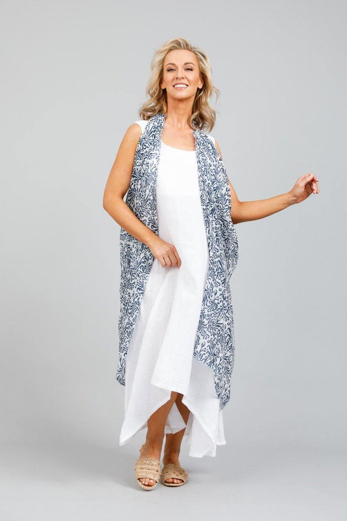 Paradise Ribbon Vest in Atlantis Print by Holiday - Weekends on 2nd Ave