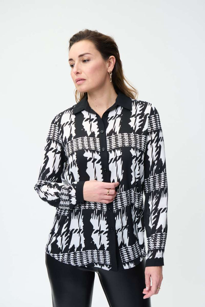 button-front-printed-blouse-in-vanilla-black-joseph-ribkoff-front-view_1200x