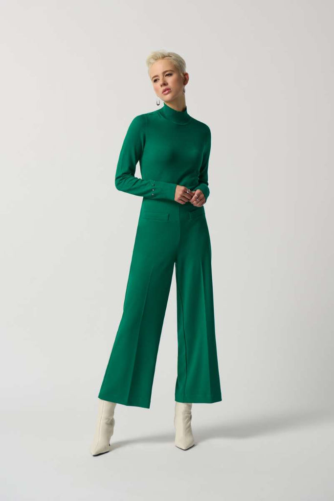 Joseph Ribkoff High Rise Wide Leg Pants in Kelly Green 233098 Weekends