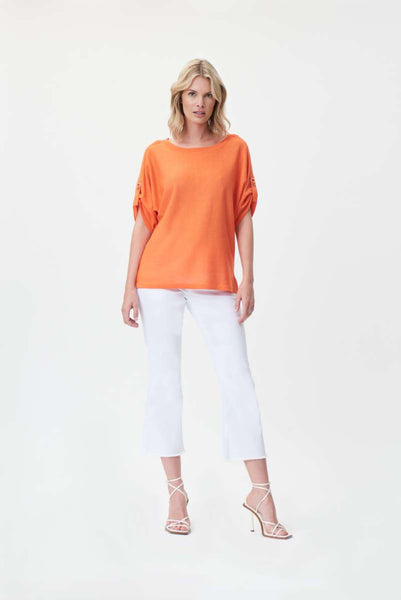 short-sleeve-top-with-boat-neckline-in-mandarin-joseph-ribkoff-front-view_1200x